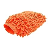 uxcell 洗車用グローブ　オレンジマイクロファイバー洗車用グローブ　かーウォッシュミット　車用品　高吸収性能　耐久性