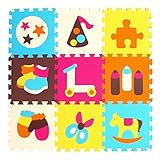 RXIN 子供用フォームプレイマット 30X30cm パズルカーペット ベビープレイマット フロアパズルマット EVA 子供用 フォームカーペット モザイクフロアベジタブル BGM3