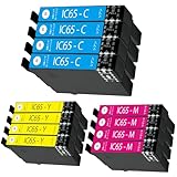 【埼玉WH】IC65 互換インクカートリッジ 3色セット IC65-Cx4 / IC65-Mx4 / IC65-Yx4 計12本 残量表示機能付 ICチップ付け 大容量