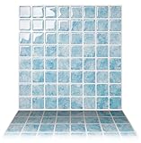 Tic Tacタイルanti-moldピールとスティック壁タイルでVetro Aqua ブルー SQS01