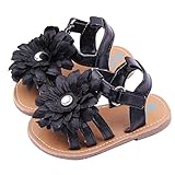 ゴシレ Gosear 夏 乳児の赤ちゃん ベビー 女 サンダルシューズ 大輪の花 飾りシャイニーラインストーン サンダルシューズ 合う 0ヶ月から6ヶ月の赤ちゃん 黑色 サイズ11