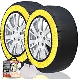 BEIKEMALL スノーソックス タイヤチェーン 布製 非金属 軽自動車 チェーン 簡単装着 ジャッキアップ不要 155SR13 155R13 165R13 165/65R14 165/70R14 165/60R15 185/55R15 195/50R15冬雪 雪道 凍結 タイヤ 滑り止め KE76