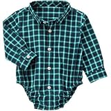 ジンボリー GYMBOREE/ プラッド シャツ エメラルド プラッド ロンパース長袖 6～12ヶ月【並行輸入】
