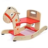 EZ GLAM　ロッキングホース　ロッキング木馬　乗用玩具　出産祝い　ロッキングウマ　木製　木のおもちゃ　木馬　子供トロイの木馬　おもちゃ　ゆらゆら木馬　組み立て　プレゼント　誕生日 (ナチュラル)