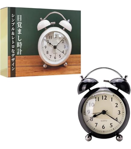 Amazon.co.jp: 目覚まし時計 3インチ 非カチカチ ツインベル 目覚まし
