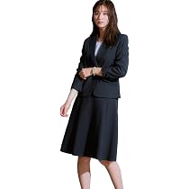 Amazon | [ニッセン] スカートスーツ レディーススーツ タックフレア