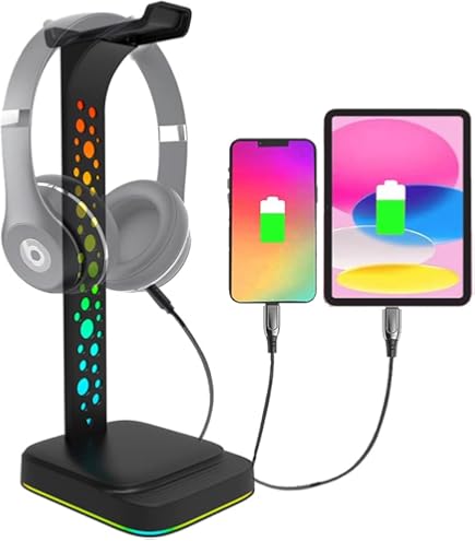 Logitech Mouse RGB Headphone Stand With USB Charger KAFRI Desk