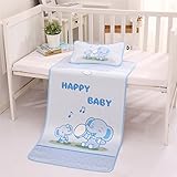QD-BYM ベビーシーツ 夏 お昼寝マット 枕付き 2セット アイスシルク 60*120cm 冷感パッド ひんやり 敷パッド 冷感 マット 洗える ベビー 動物 暑さ対策 快適 オススメ