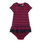 ポロ ラルフローレン POLO RALPH LAUREN ワンピース 女の子 ベビー 子供服 半袖 ストライプ柄 24M,ボーダー(レッド×ネイビー) [並行輸入品]