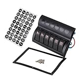 BQLZR dc12 Vブラックpn-af6 6ギャングLEDボートキャラバンロッカースイッチパネル水平オートヒューズホルダー