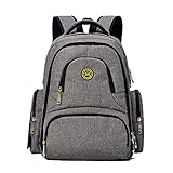 リュックサック レディース マザーズバッグ リュック おむつ換えシート 吊り下げベルト セット PC A4 旅行 カジュアル 大容量 おしゃれ デイパック (グレー)