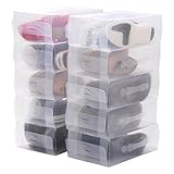 Yaheetech　透明シューズボックス　シューズ収納　靴収納　折り畳み式　クリアケース　靴箱　日用品整理　女性用サイズ　10箱入り