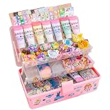 Hinniuy キーホルダー シール アクリル ハンドメイド りパーツ メイクキット デコレーション DIY 手芸用品 オリジナル キーホルダー プレゼント 490点セット ケースフロ (490点セット(クリーム系))