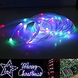 KAPATA LEDストリングライト 防水 10m100球 点灯2パターン RGB ソーラー 庭園 ガーデンライト 装飾/クリスマス