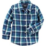 オシュコシュ OSHKOSH/ シャンブレーポケットプラッドボタンフロントオックスフォード プラッド トップス長袖シャツ 12歳【並行輸入】