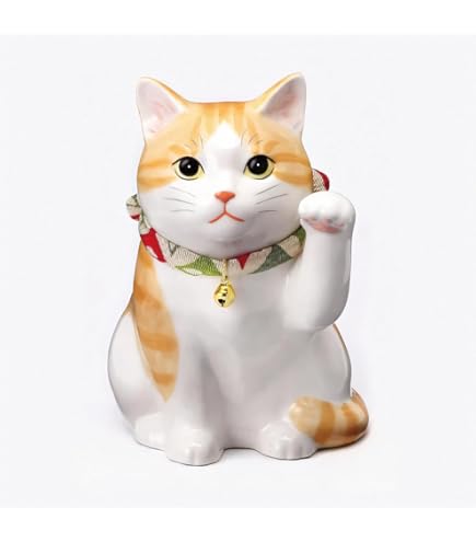 Amazon.co.jp: 陶彩万福唐草招き猫(右手上げ・大) AM-Y7439 : おもちゃ