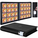 プレミアム1024ポケットカードバインダー、ラベルデザイン、16ポケットトレーディングカードバインダー リングレスサイドローディングトレーディングカードアルバムフォルダー TCG用 - ブラック