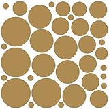 N.SunForest 34 Gold Polka Dots Vinyl Wall Decals Removable D?cor Stickers Home Kitchen Baby Nursery 