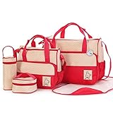 Babyhugs? 6pcs Baby Nappy Changing Diaper Bag SET with Special Bag Organiser (Red) by BabyHugs