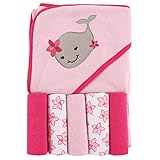 Luvable Friends Hooded Towel and 5 Washcloths, Whale by Luvable Friends