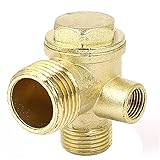 uxcell　チェックバルブ　空気圧縮機　継手　メタル　コネクタ　3ポート　16mmx21mmx9mm ネジ