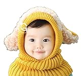 (フィルテック) FillTech ウサギちゃん ニット帽 (黄) ／ ベビー キッズ 赤ちゃん 子供 用 ケープ 一体型 マフラー ネックウォーマー フード