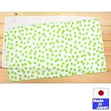★日本製★　2重より、ふんわり３重織ガーゼ入浴布　２枚組 (A柄りんご＋無地)　綿100％ 　サイズ30×58cm