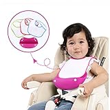 Safe&Care ベビービブ 食事用スタイ 3枚セット　ポケット付き　ベビー 赤ちゃん 100％綿　360°回転可 お食事用防水ビブ よだれかけ 洗濯機で洗える ピンク