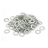 uxcell ロックワッシャー 6mm内径 炭素鋼 亜鉛メッキ 内部鋸歯状 120個入り