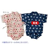 総柄和風ロンパース　プリン柄　クリーム　70