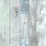Brewster 2532-20416 Dean Distressed Wood Panel Wallpaper, Blue by Brewster