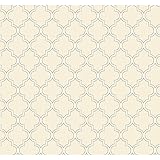 York Wallcoverings ER8194 Waverly Cottage Buzzing Around Trellis Wallpaper, Almond/Hint of Grey/Ster