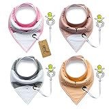 iZiv 4枚ベビービブ【食事用スタイ】防水よだれかけベビー0-2歳（カラー1）