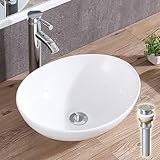 Bonarca 洗面台ボウル 排水栓付き 幅41cm 高さ15cm 底面直径15cm 小型 洗面台 置き型 おしゃれ 洗面ボール 手洗い鉢 手洗いボウル