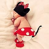 Kalevel新生児写真撮影プロップ赤ちゃん服 カラー: レッド