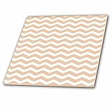 3dRose ct_56642_1 Beige & White Chevron Zig Zag Pattern Aka Salmon Peach Light Brown Skin Color Cera