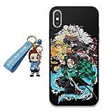 iPhone 7 Plus/iPhone 8 Plus対応 ケース アニメ 鬼滅の刃 デザイン ソフトシリコン アニメーション 漫画 クールケース iPhone 7 Plus/iPhone 8 Plus用 (炭治郎フィギュアキーホルダー付き)