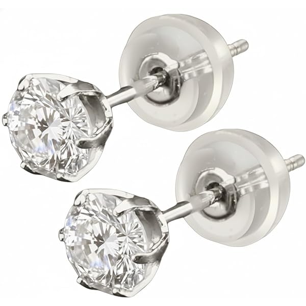 Amazon | 【中央宝石研究所】 天然ダイヤモンド ピアス 計0.4ct H