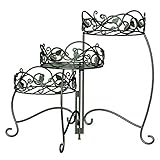 Scroll and Ivy Plant Stand Blk