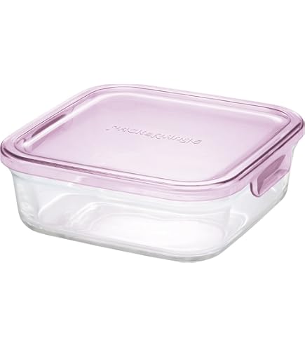 Amazon｜iwaki(イワキ) 耐熱ガラス 保存容器 ピンク 長方形 M 500ml