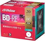 【ブルーレイディスク】ビクター Victor くり返し録画用 ブルーレイディスク BD-RE 25GB 20枚 ホワイトプリンタブル 片面1層 1-2倍速 VBE130NP20J1