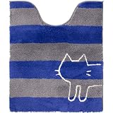 オカ(OKA) うちねこ ロングサイズ トイレマット 約75×63cm (ブルー)