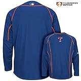 テキサス・レンジャーズMLBメンズTherma Base on - field practice Pulloverフリース – ブルー( XXLarge )