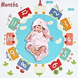 maxtid Baby Monthlyマイルストーン毛布新生児写真小道具撮影背景、Baby Swaddling Blanket For Photography – Large 47 " x47 "
