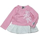 《春夏対応》 SUCRE(シュクル) 杢天竺+裾綿レース長袖Tシャツ 110cm /ピンク NO.F-473095
