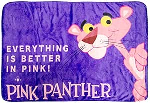 ピンクパンサー フリース ボア ブランケット 70 100 パープル 防寒