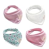 Baby Bandana Drool Bibs for Girls Absorbent Cotton Bibs Baby Gift Set by mom's care