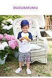 「楽々セレクトショップ」DUDU&MUMU正規品　大人気　可愛い子供用水着 男の子 スクール セパレート 上下セット キャップ付き 海水浴 スイミング ベビー フリル スカート 帽子付き お誕生日プレ