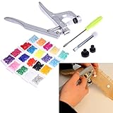 Dagly(TM) T5プラスチック樹脂スナップボタンのインストールツールシエトゥンバックル手の圧力クランプ+ 300PCSプラスチックバックルボタンのクランプ圧