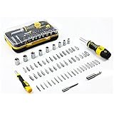 NUZAMAS 65-in-1 Precision Screwdriver and Sockets Set Including 52 Bits Screwdriver 9 Bits Wrench So